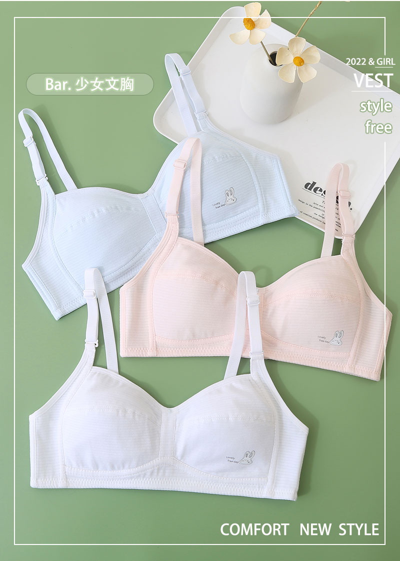 Girl bra teen cup Breathable junior cotton student development cute ...