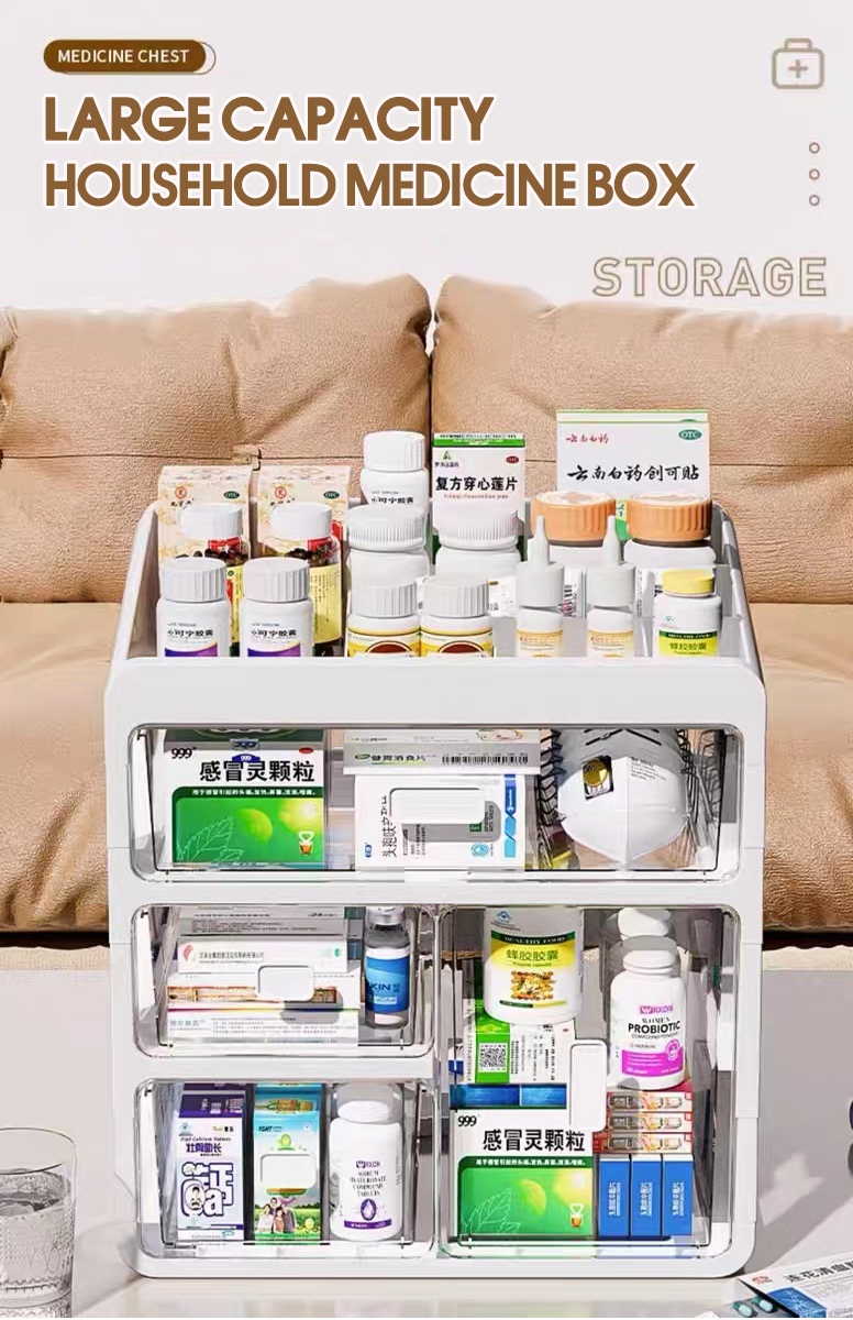 Transparent Medicine Box First Aid Box Household Emergency Medicine ...