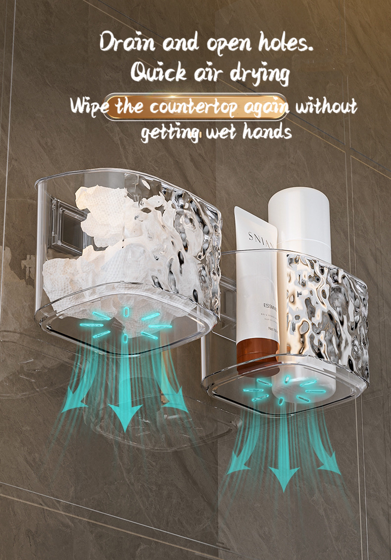 Bathroom Rack Punch Free With Drainage Holes Wall Mounted Water Ripple ...