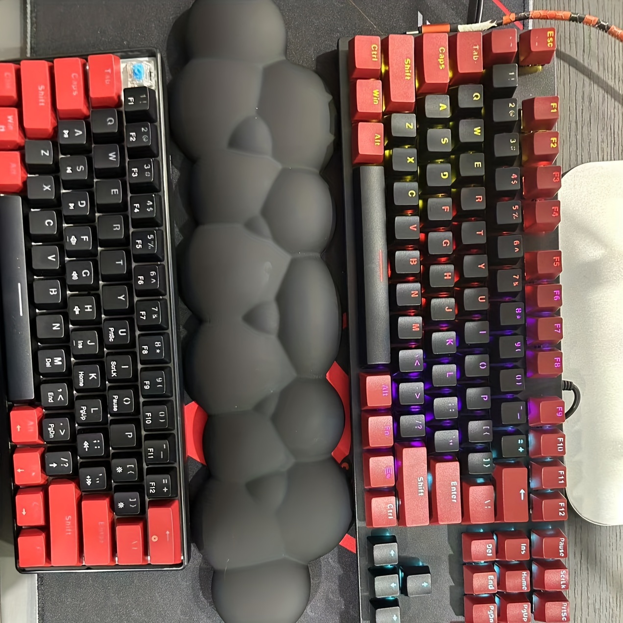 (Keycaps Only) Black Red PBT Material 104 Keycaps, Abs Oem Universal ...