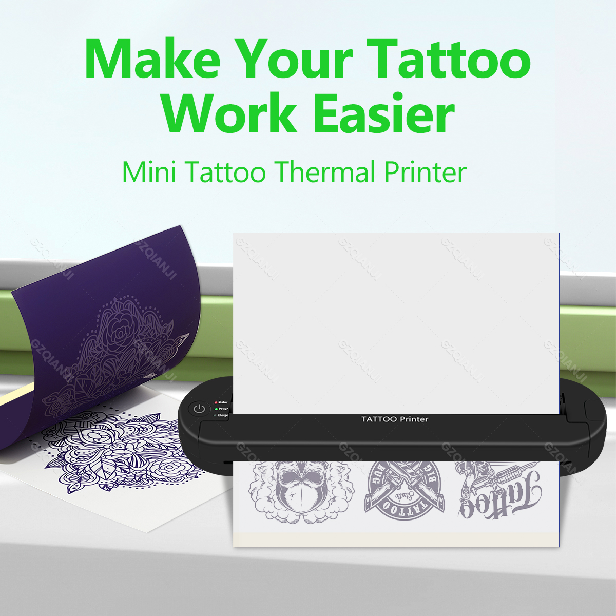 Tattoo Printer ATS886 Bluetooth/USB Thermal Tattoo Printer Professional ...