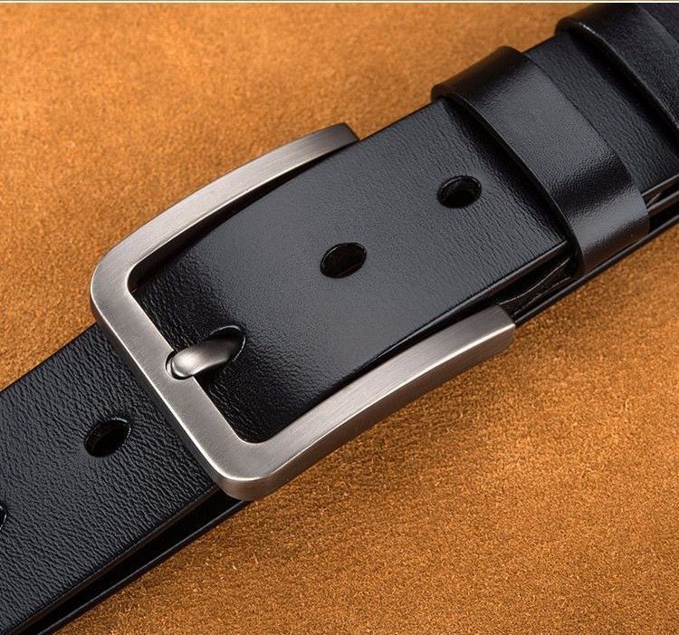 VANNANBA Men's Genuine Leather Belt - Adjustable Dress & Casual Belt For Jeans, Multiple Sizes & Colors