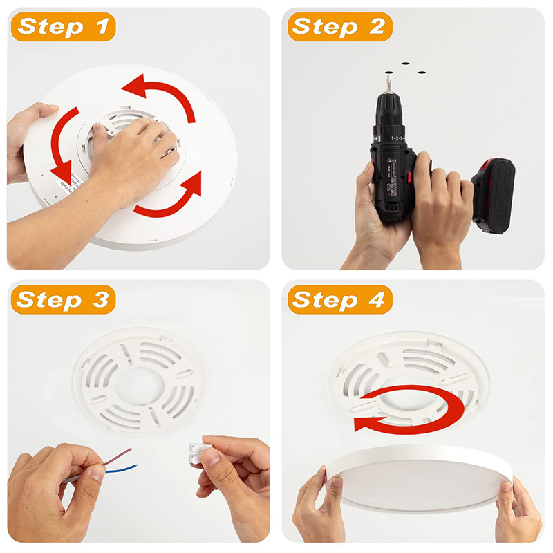 CANMEIJIA LED Ceiling Light Tricolor 70W 50W 40W 30W 3 Colors ...