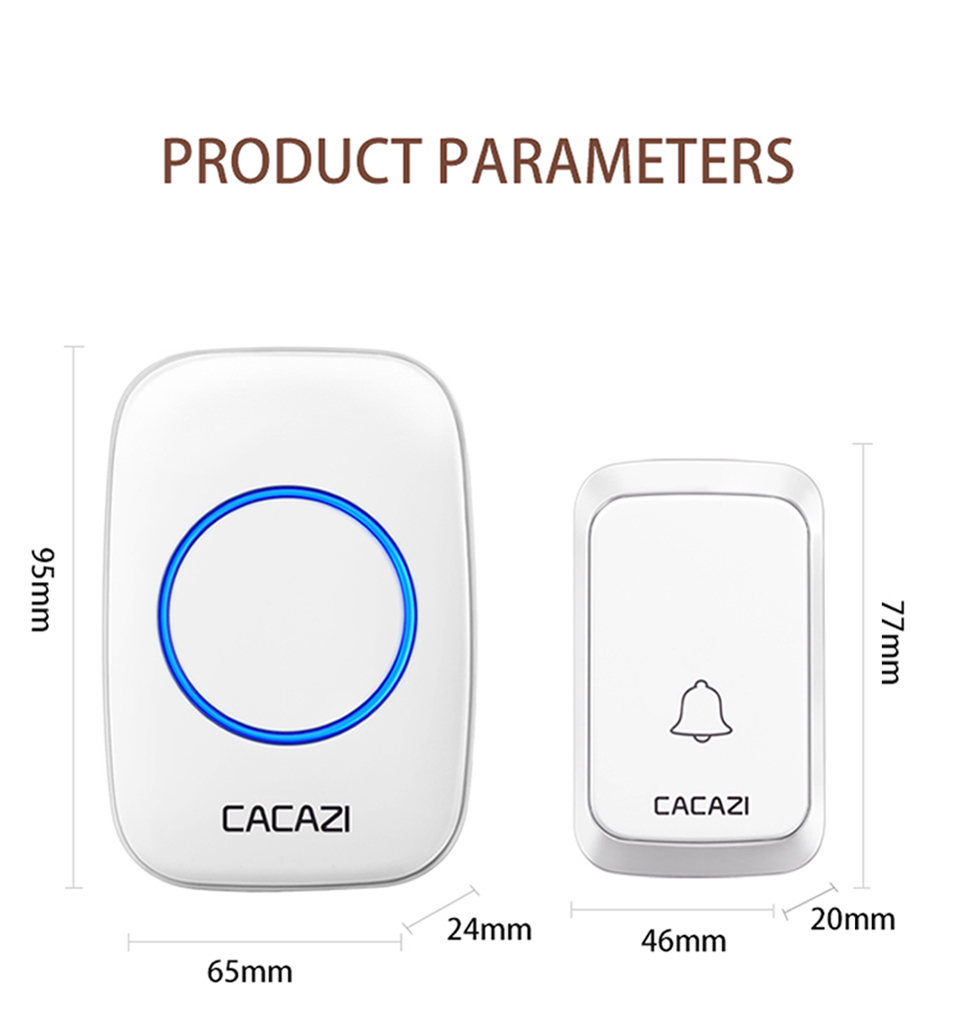 Wireless doorbell, waterproof call bell battery operated chime at 1000 ...
