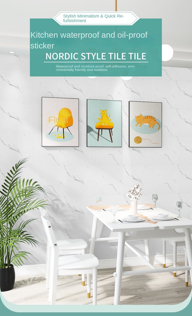 Faux Tile Wall Stickers SelfAdhesive Stickers Waterproof Moistureproof