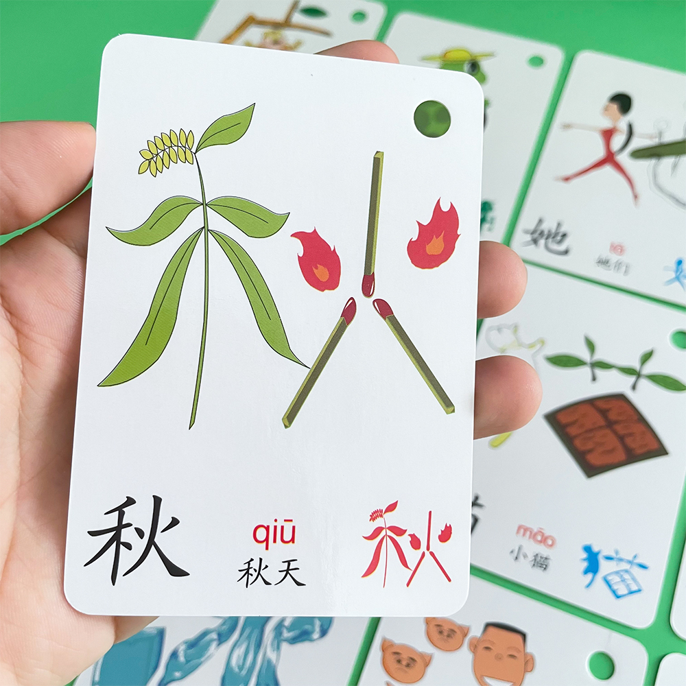100 Cards Chinese Characters Sight Words Learning Flashcards Mandarin ...