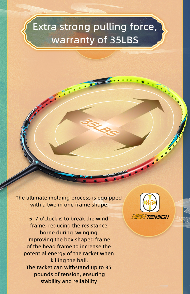 Kawasaki Badminton Racket 5U NEZHA 35 Professional Super Light ...
