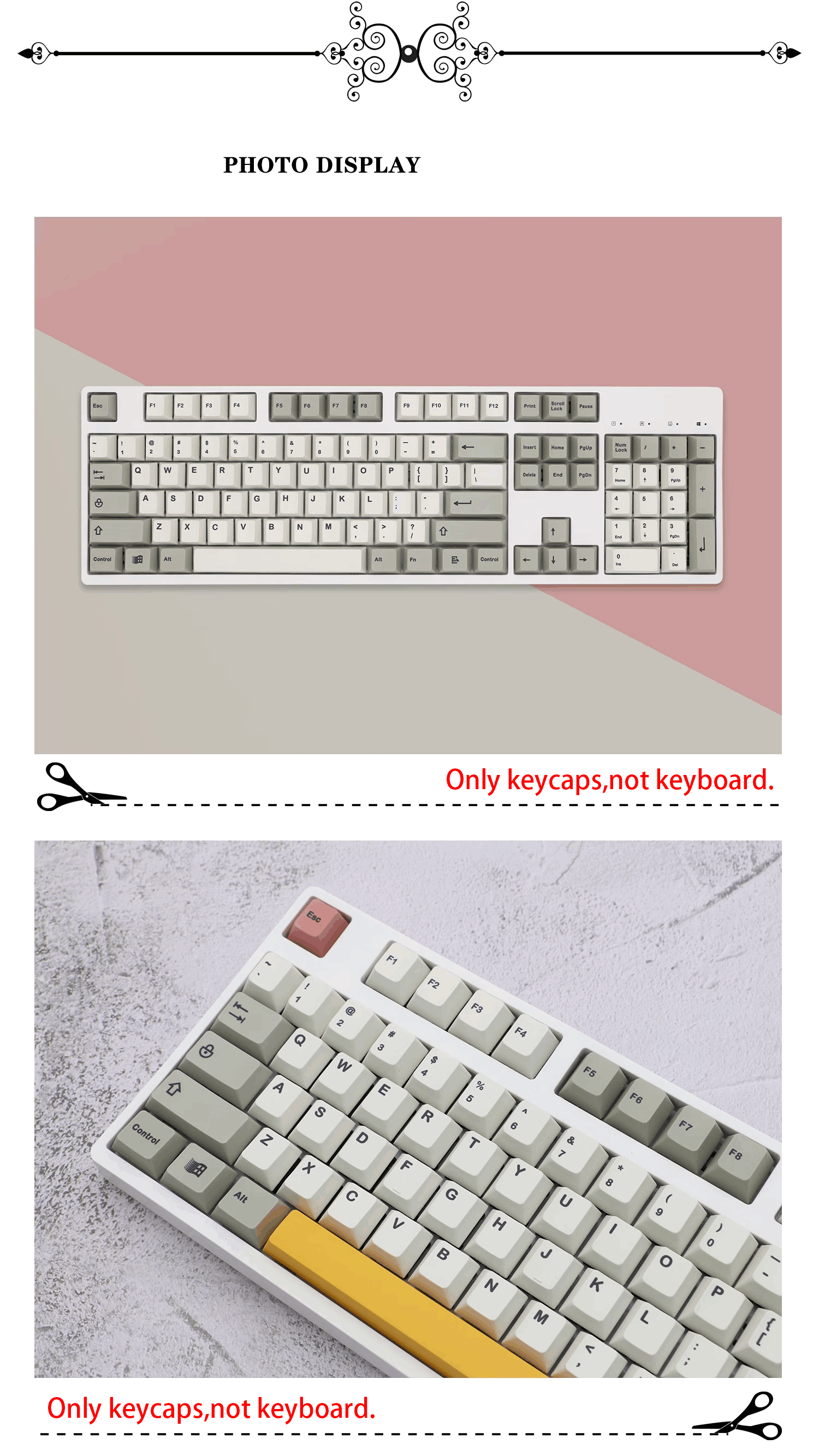 9009 Keycaps 134 Keys Cherry Profile Retro Style Dye Sublimation PBT ...