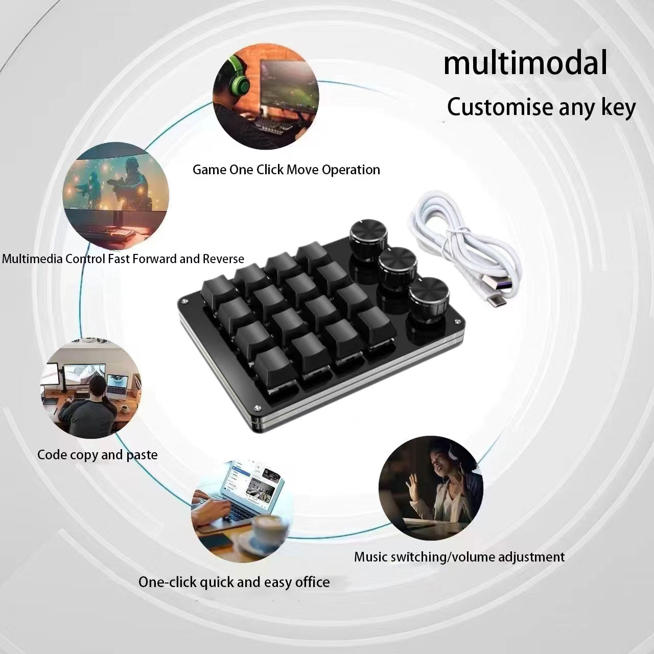 16-key Usb Customized Office Keyboard You PS Shortcut Key Copy Sticky ...