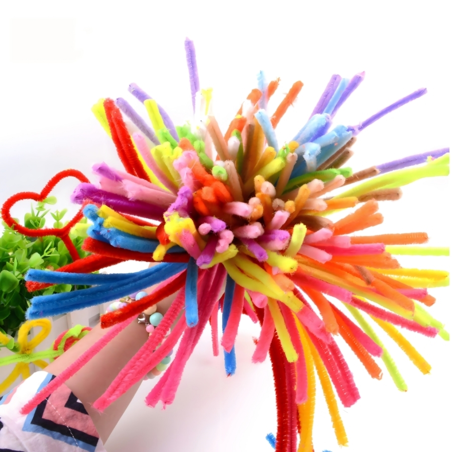 100 PCS Mix-Color Pipe Cleaners, Colorful Pipe Cleaners, Sparkle Pipe ...