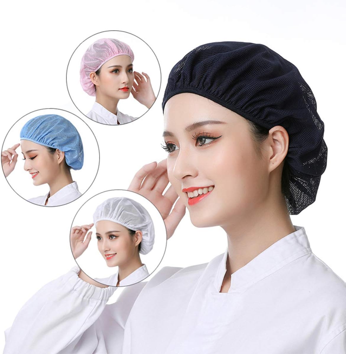 Unisex Elastic Chef Hat Kitchen Cooking Hat Food Service Hair Nets ...