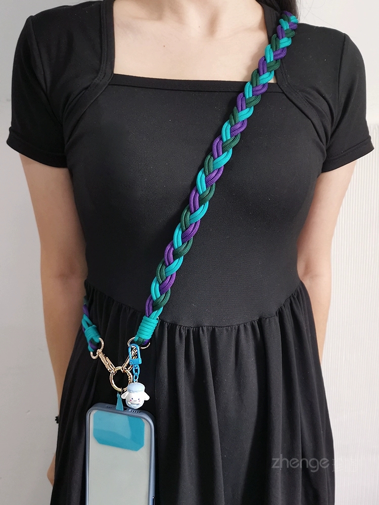 Mobile Phone Lanyard Long Cross-body Can Carry Hand-woven Strap Bag ...