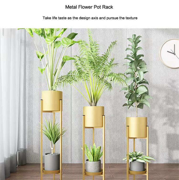 Gold Pot Planter Premium Unique Interior Flower Rack Full Gold Plant ...