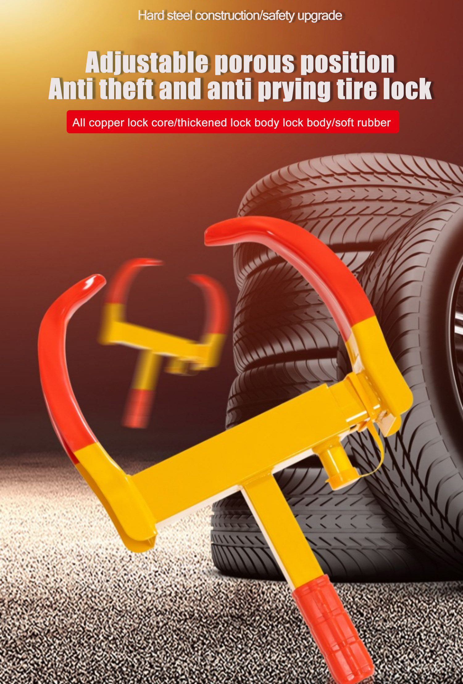 Car Wheel Lock Anti-Theft Tyre Car Clamp Padlock of Tyre Clamp Lock ...