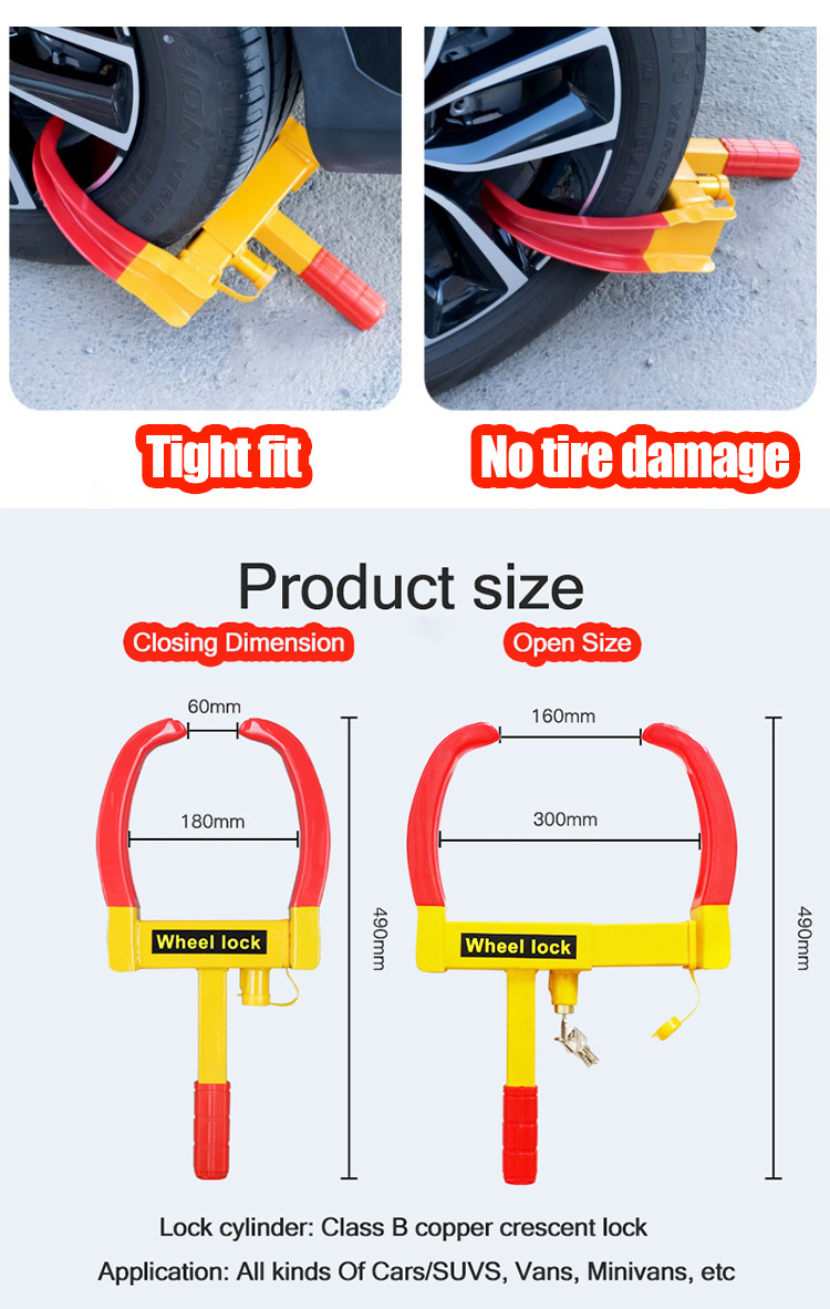 Car Wheel Lock Anti-Theft Tyre Car Clamp Padlock of Tyre Clamp Lock ...