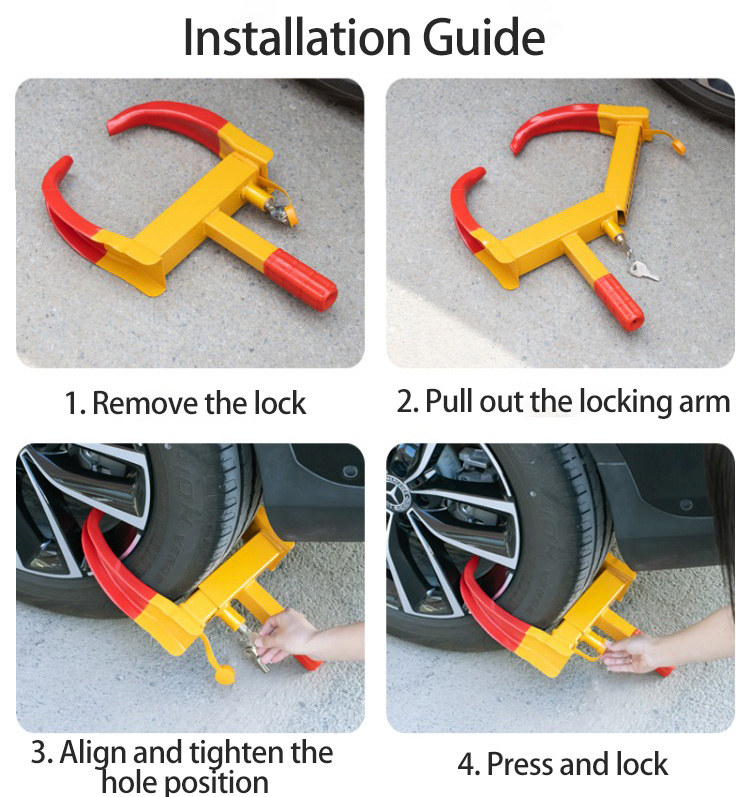 Car Wheel Lock Anti-Theft Tyre Car Clamp Padlock of Tyre Clamp Lock ...