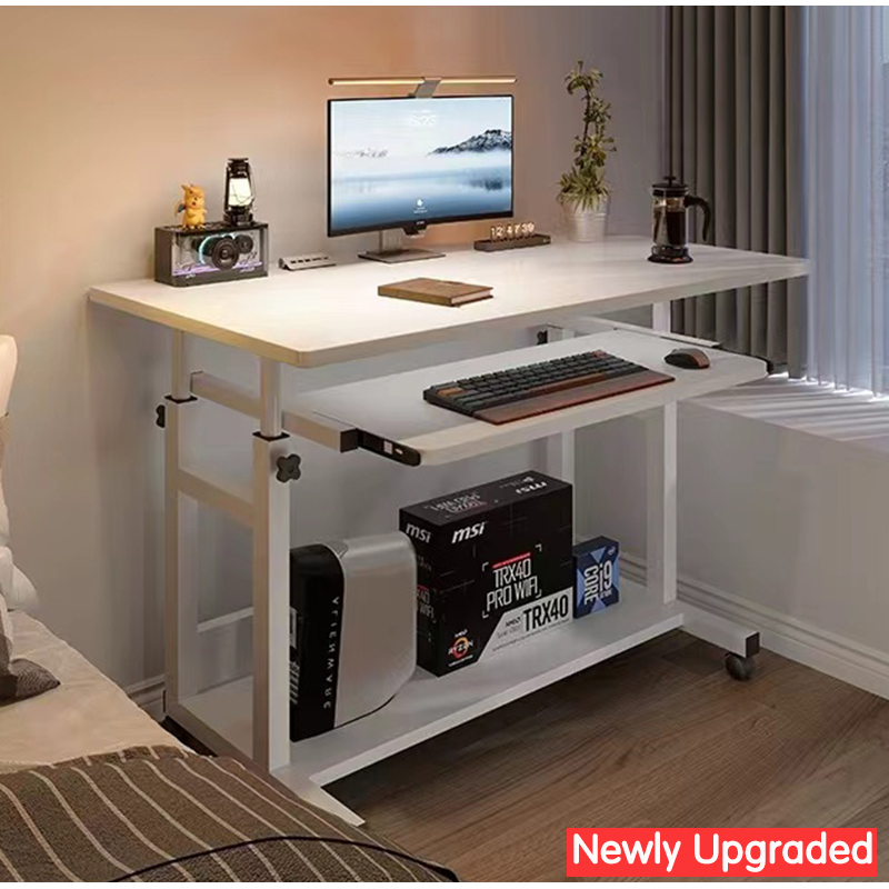 Height Adjustable Computer Laptop Table Study Table with Wheels ...