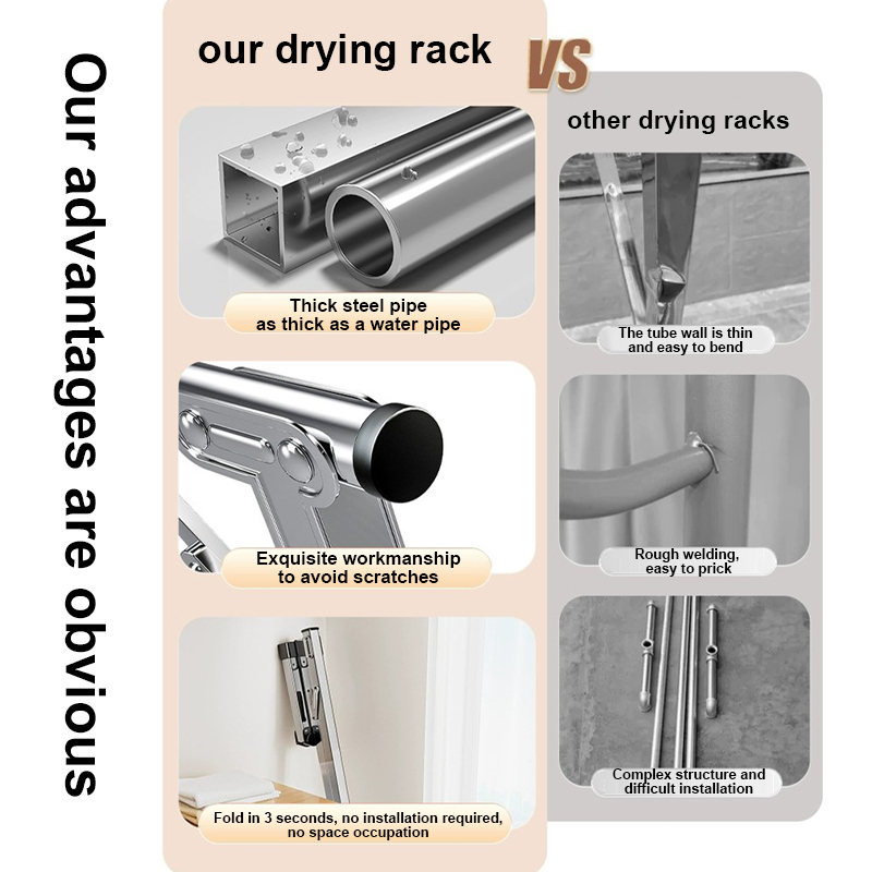 【SG Stock】☀️☀️Standing Telescopic Folding Single Pole Laundry Clothes ...