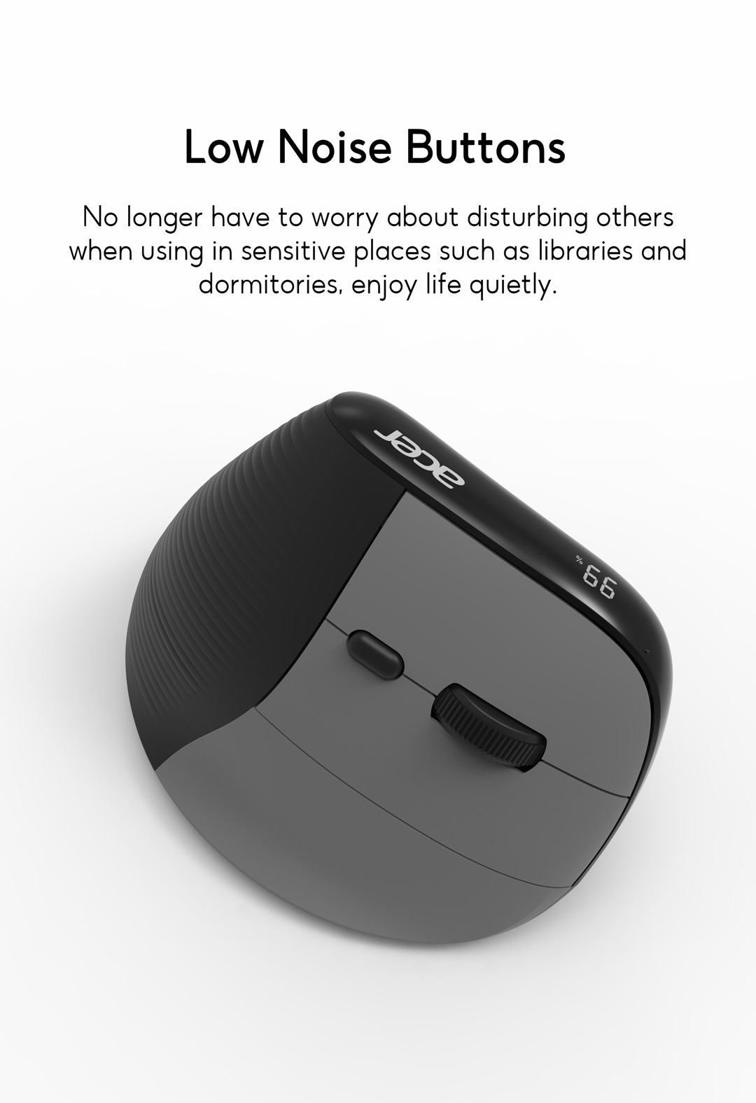 Acer OMR217 Wireless Mouse 2.4GHz+Bluetooth Connection Type-C Charging ...