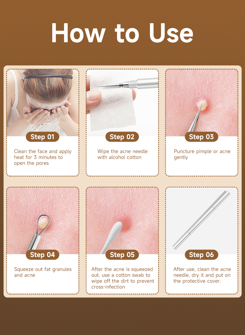 2 in 1 Blackhead Remover, Comedone Pimple Extractor Tool Double Ended ...