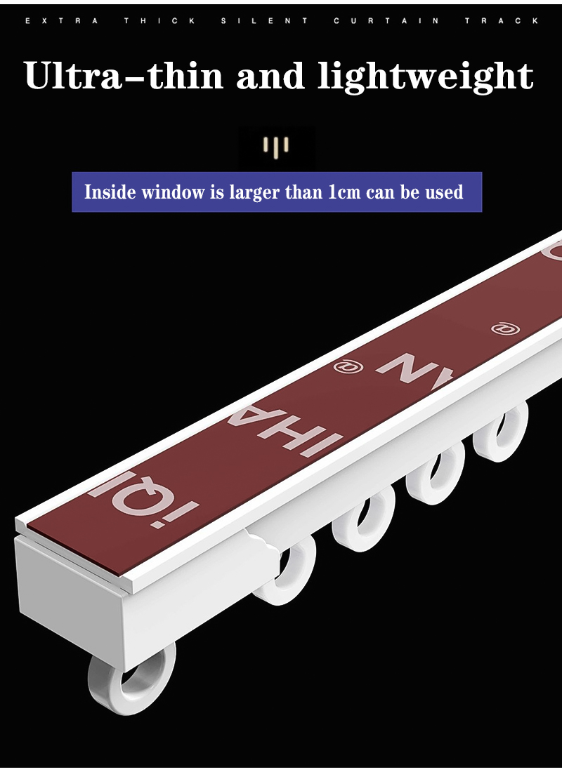Curtain track self-adhesive sliding rail side mounted top mounted self ...