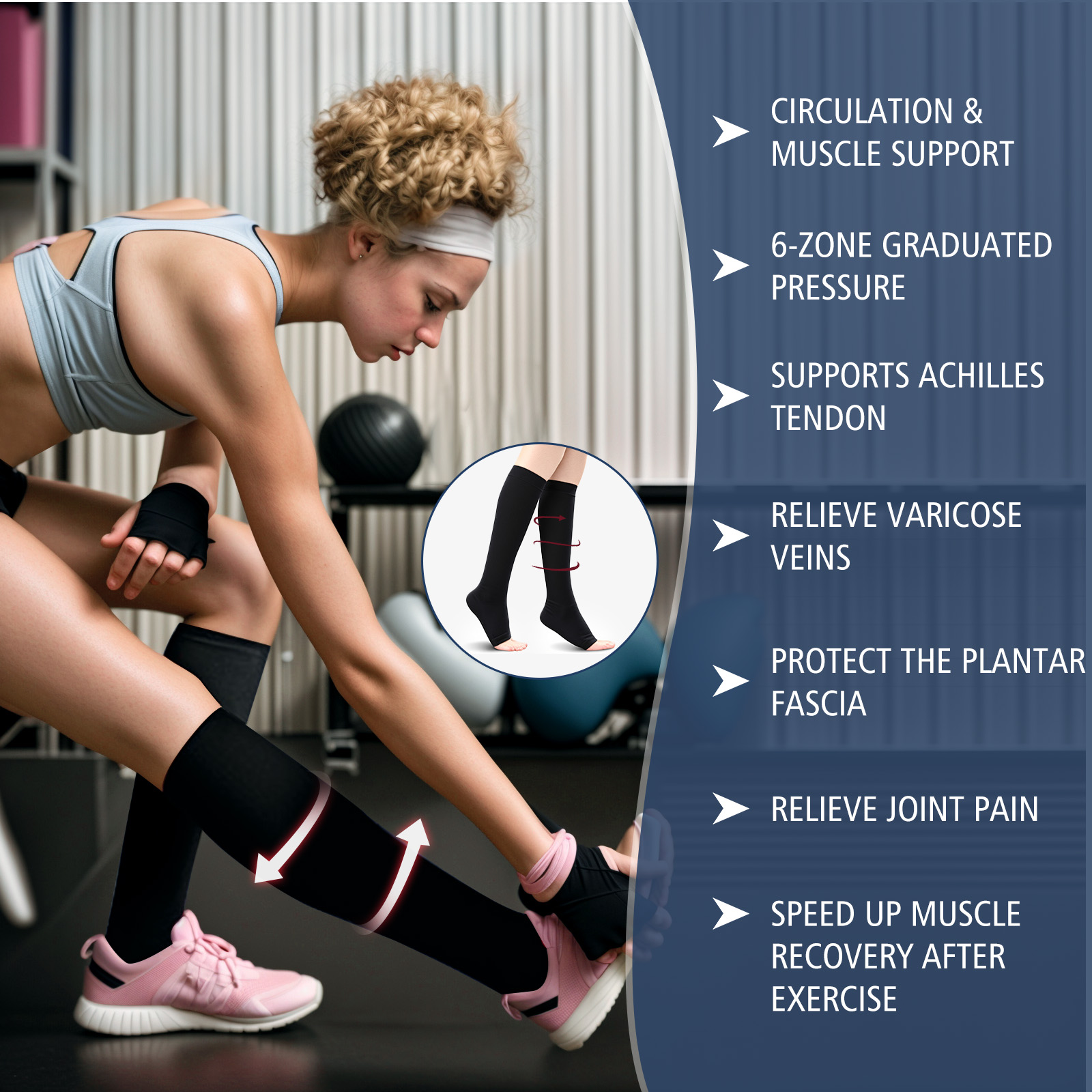 Cofoe Medical Compression Stockings Varicose Veins Socks Prevent Calf ...