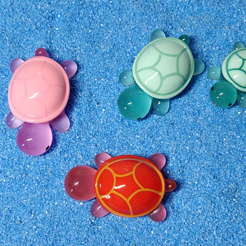 1Pcs Multicolors Luminous Big Turtle Miniatures Glow in the Dark Resin