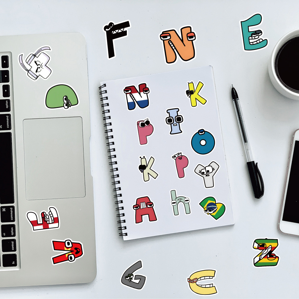 250 English ABC Kids Early Learning Graffiti Decals, Waterproof ...