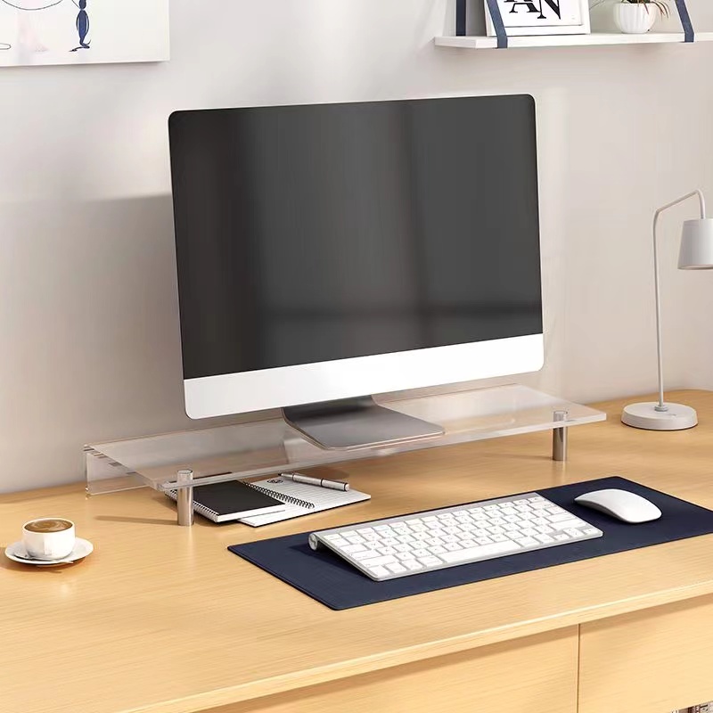 Fully Transparent Monitor Riser Stand Desktop Height Increase Shelf ...