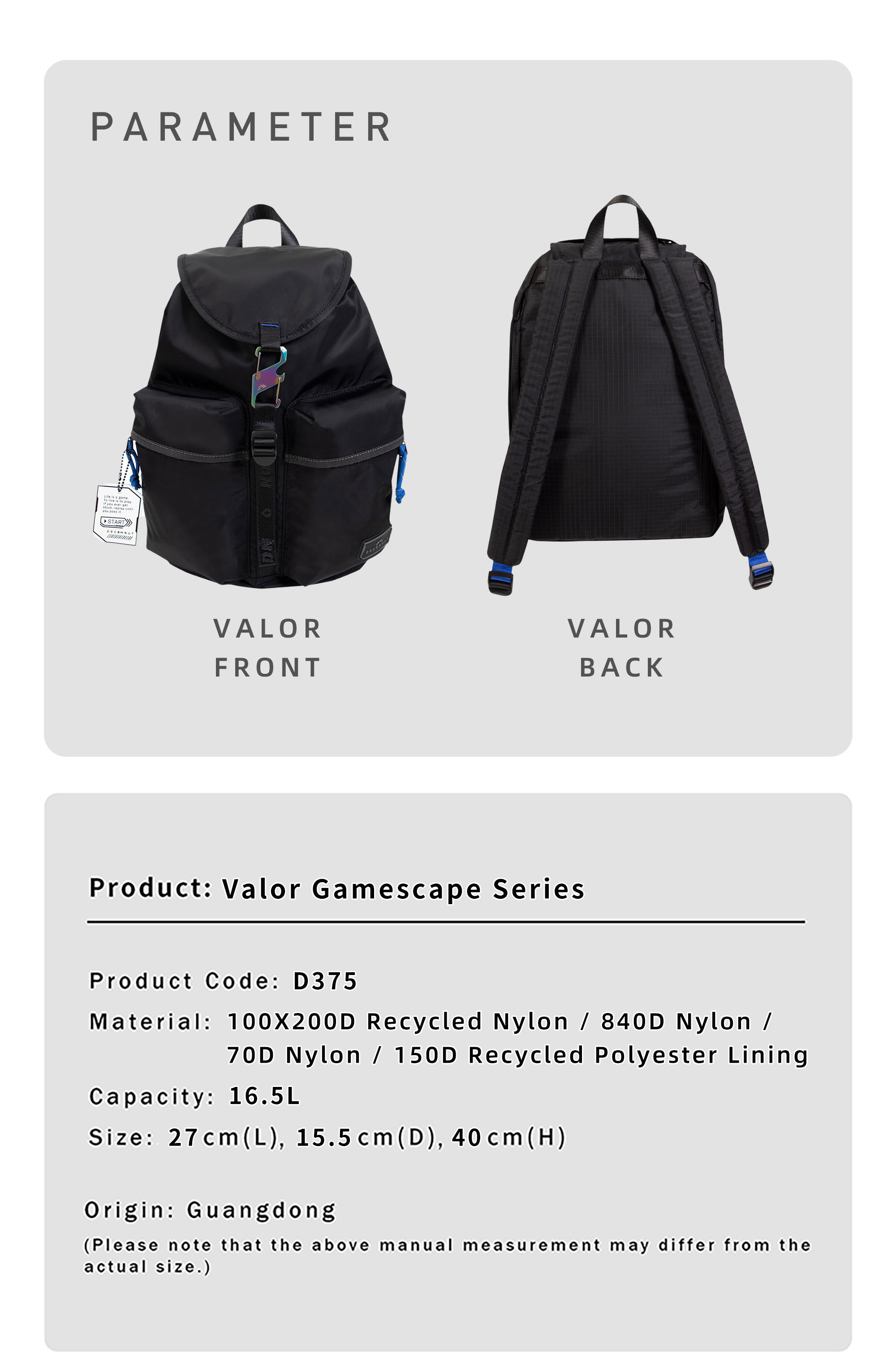 Fashion Doughnut Valor Nylon 16.5L Backpack