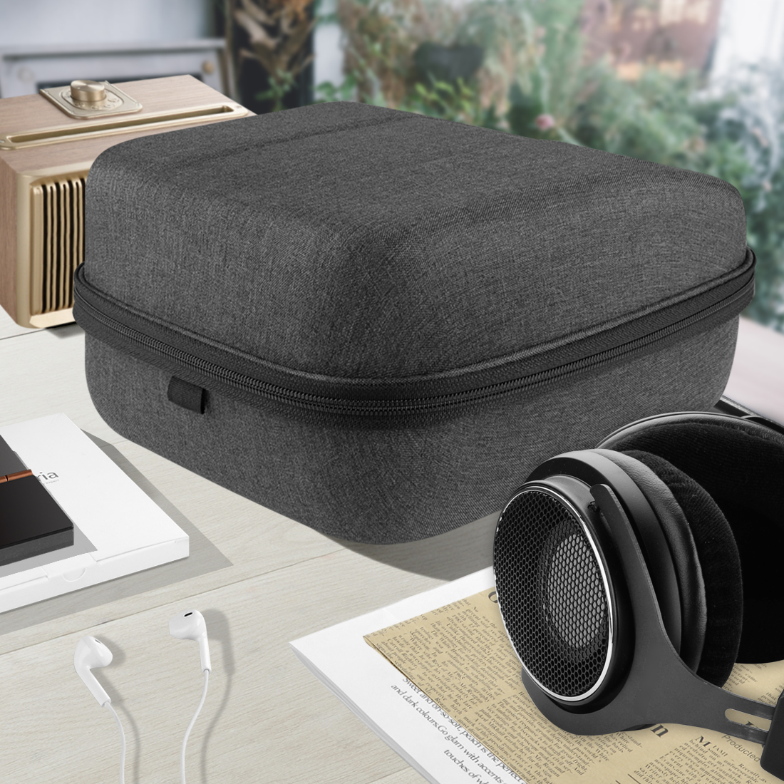 Geekria Headphone Case for HiFiMAN HE1000 V2, SHURE Headsets Protective ...