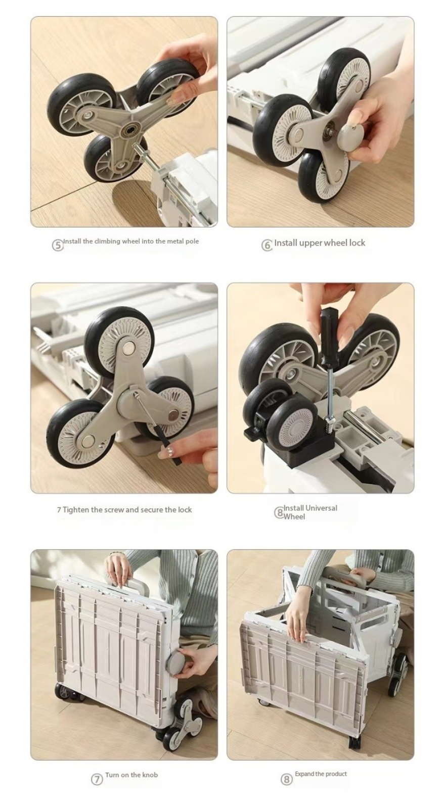 【SG】80L Foldable Shopping Trolley Large Utility Cart with Cover ...