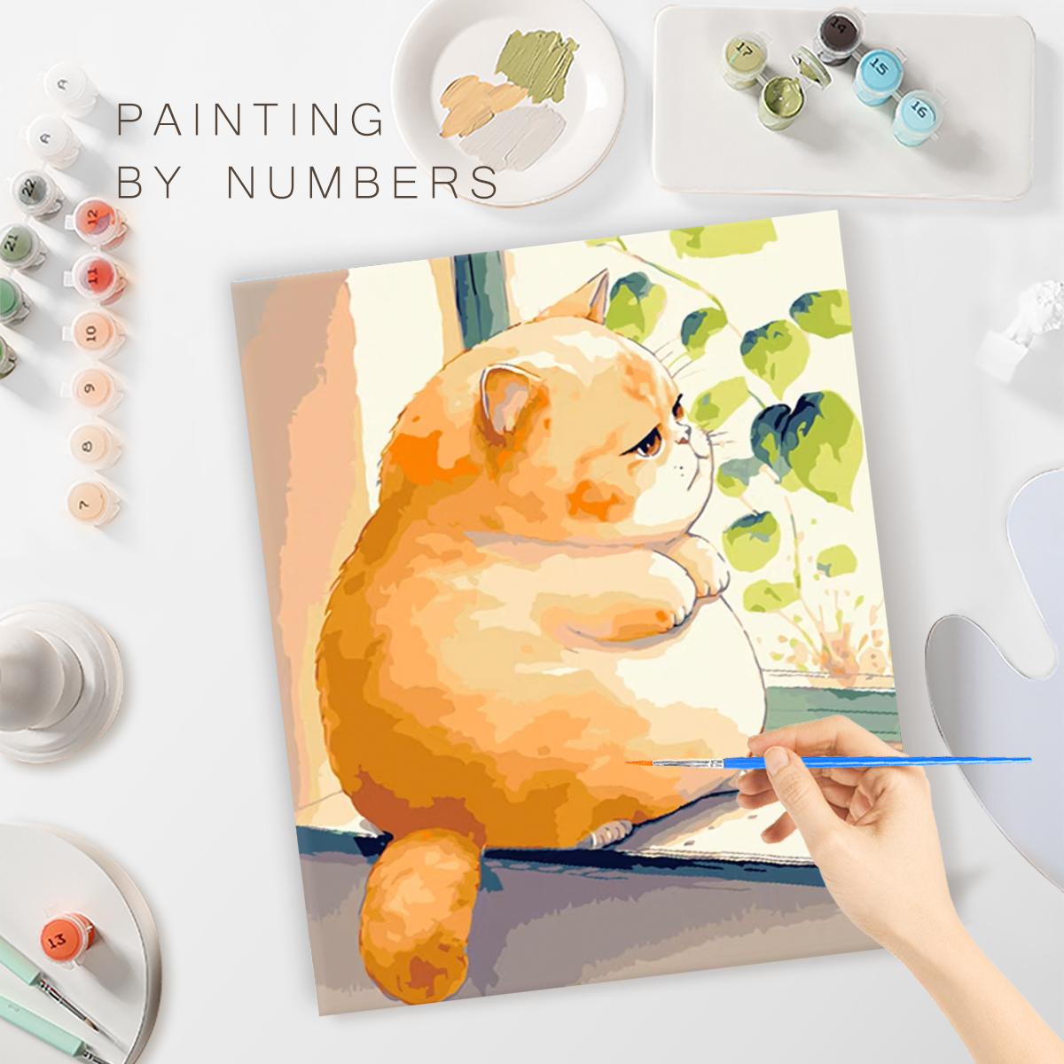 RUOPOTY Oil Paint By Numbers Handpainted Decorative Paintings Lovely