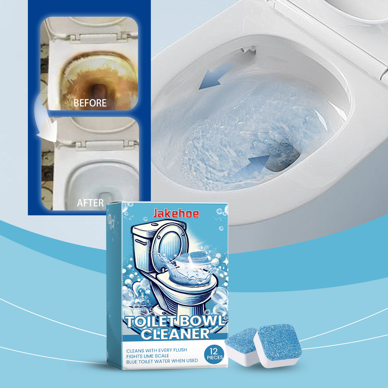 Jakehoe Toilet Bowl Cleaner Toilet Block Remove Odor Dirt And Urine