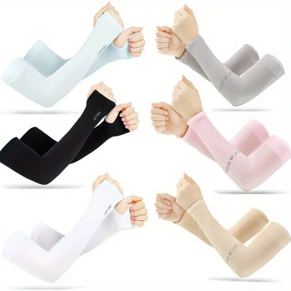 1 pair of Aqua cooling hand socks seamless UV Sun Protection Sports ...