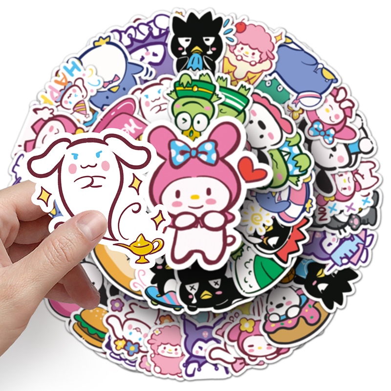 50pcs Sanrio Stickers Kuromi My Melody KEROKERO KEROPPI Graffiti ...