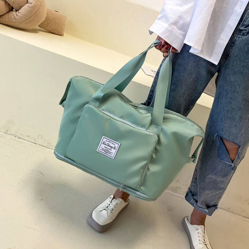 Foldable Travel Bag Expandable Waterproof Hand Carry Luggage Bag Dry wet separation Sports bags