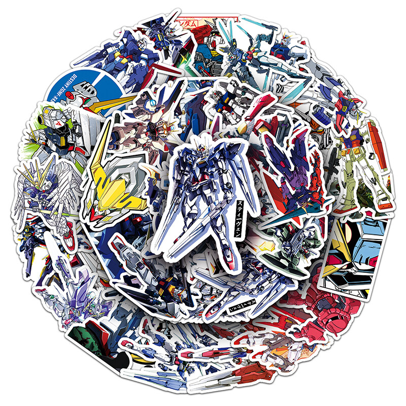 52pcs Anime Gundam Robot Stickers DIY Laptop Skateboard Phone Luggage ...