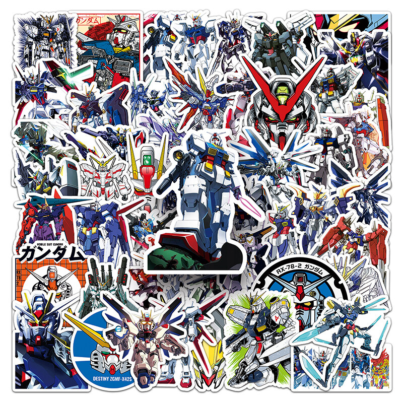 52pcs Anime Gundam Robot Stickers DIY Laptop Skateboard Phone Luggage ...