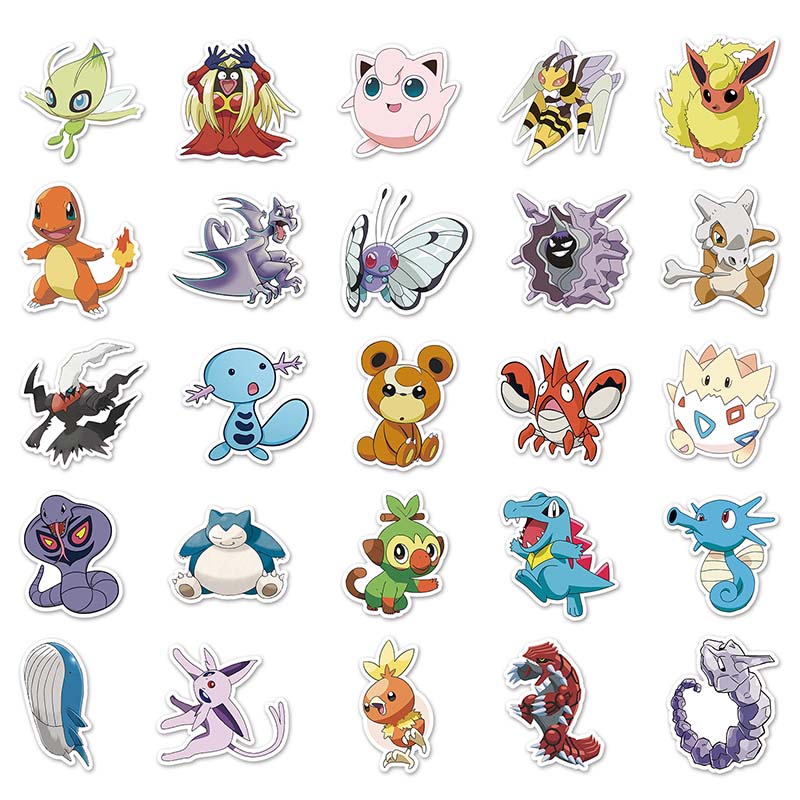 100pcs Sticker Pokémon Pocket Monsters Cartoon Graffiti Decal Suitcase ...