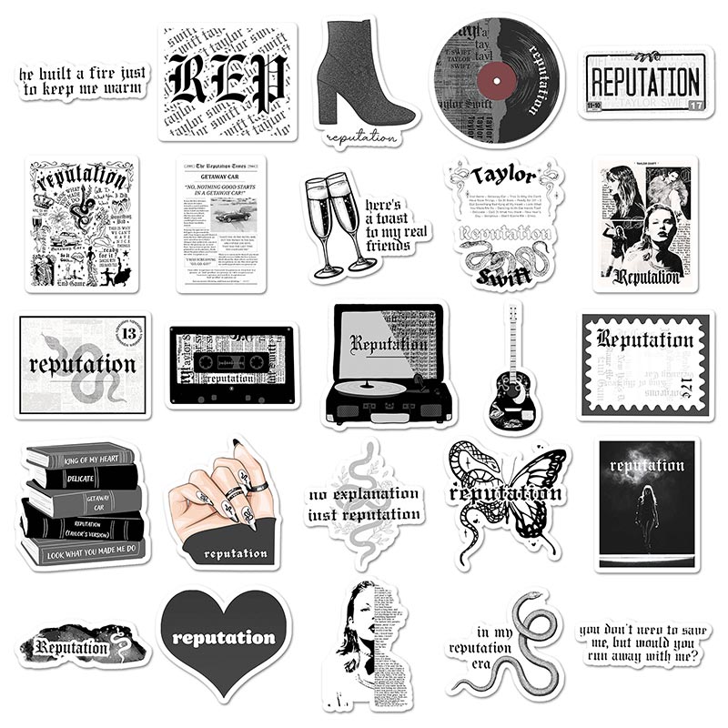50pcs Taylor Swift Album REPUTATION Sticker for Laptop Guitar ...