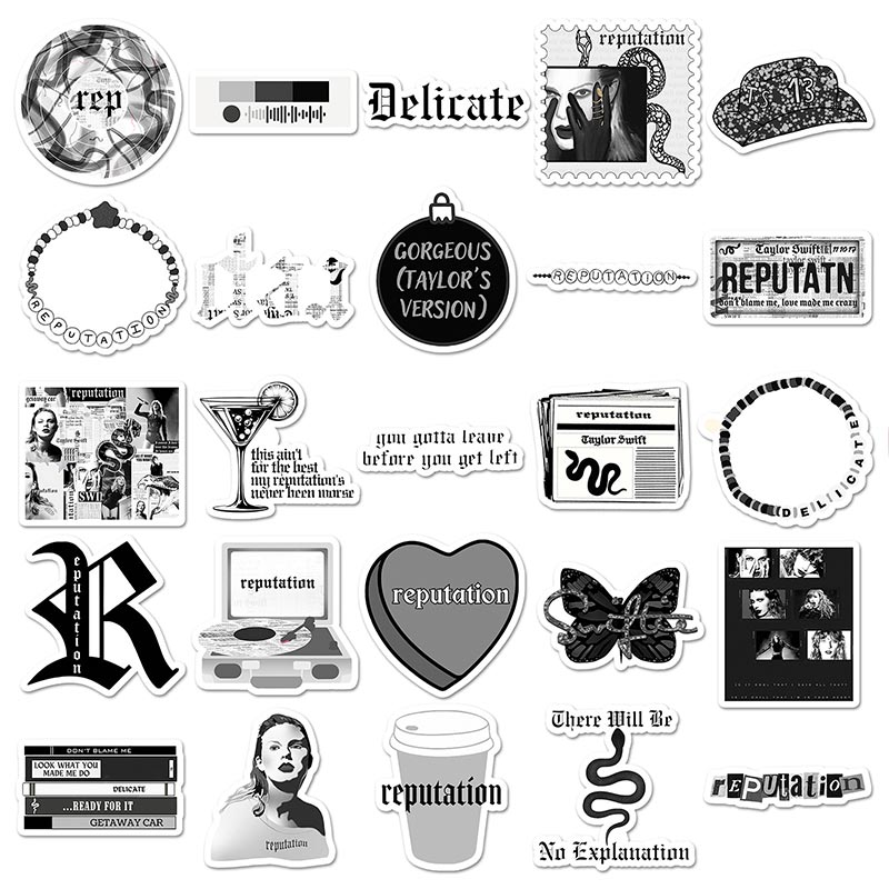 50pcs Taylor Swift Album REPUTATION Sticker for Laptop Guitar ...