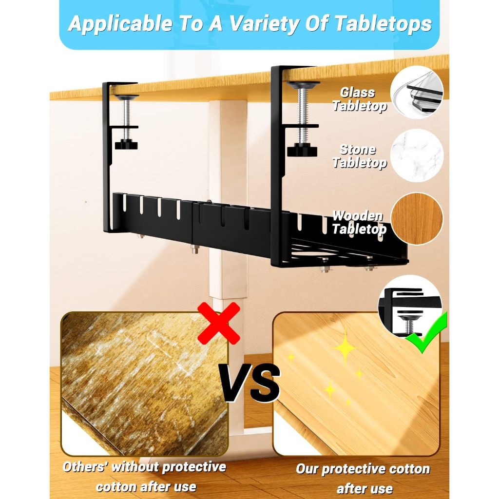 [SG STOCK]Extendable Under Desk Cable Management Tray Retractable Cord ...