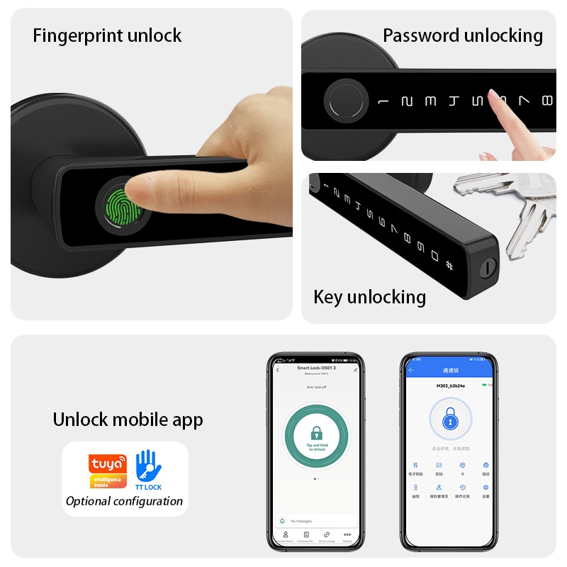 Biometric Security Door Lock Smart Fingerprint Lock Electronic Digital ...