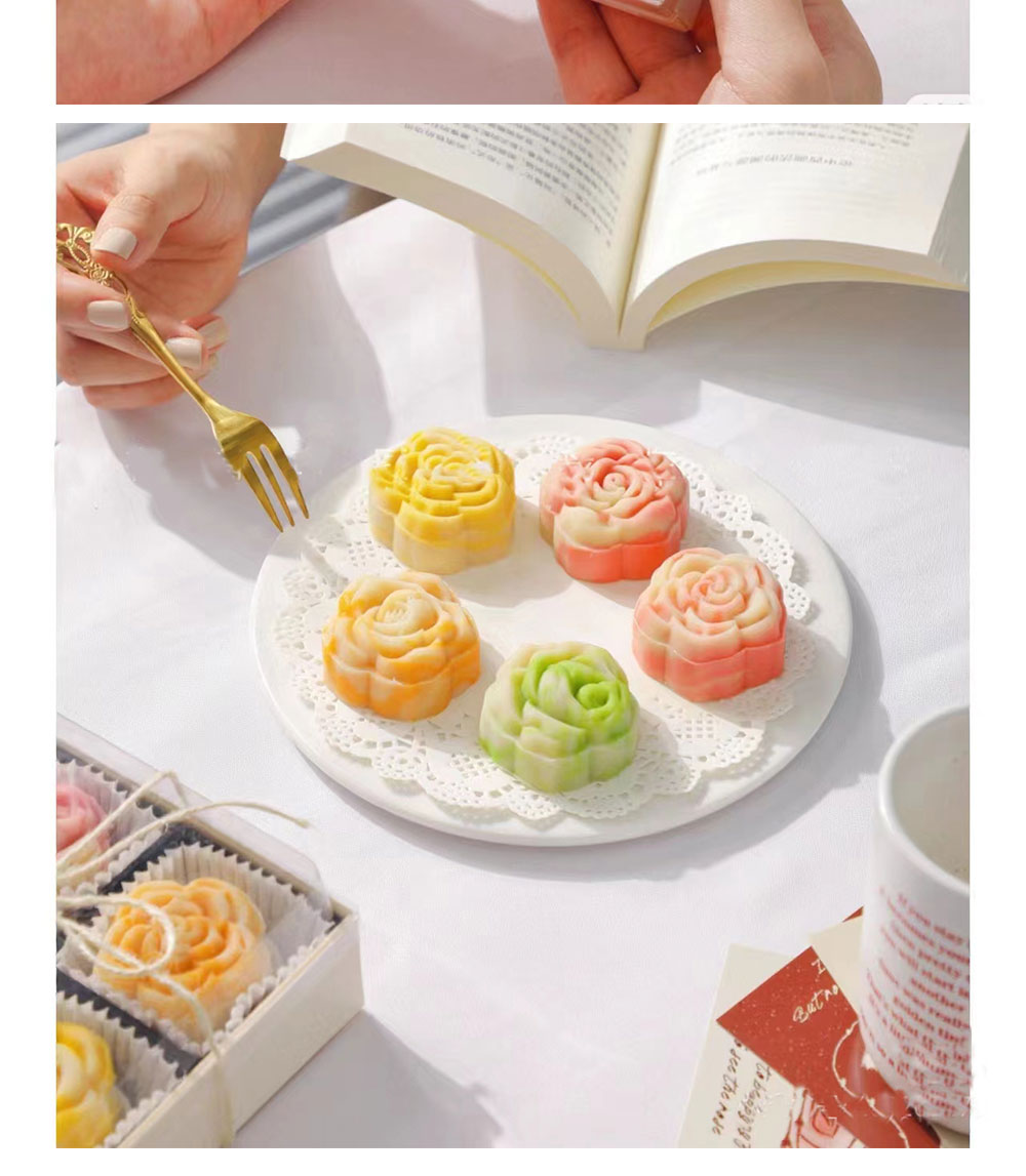 4Pcs/Set 50g Flower Mooncake Mold Tulip Cherry Blossom Rose Lotus ...