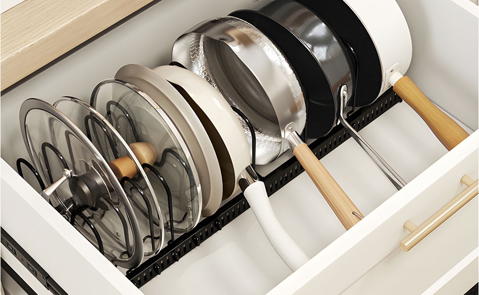 【SG READY STOCK】Expandable Pot and Pan Organizer Pot Rack with 10 ...