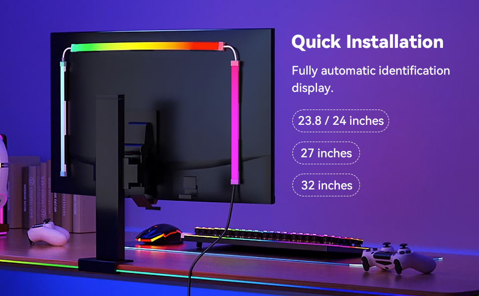 Longlight Ambilight RGB Computer Monitor Sync LED Backlight, Dreamcolor ...