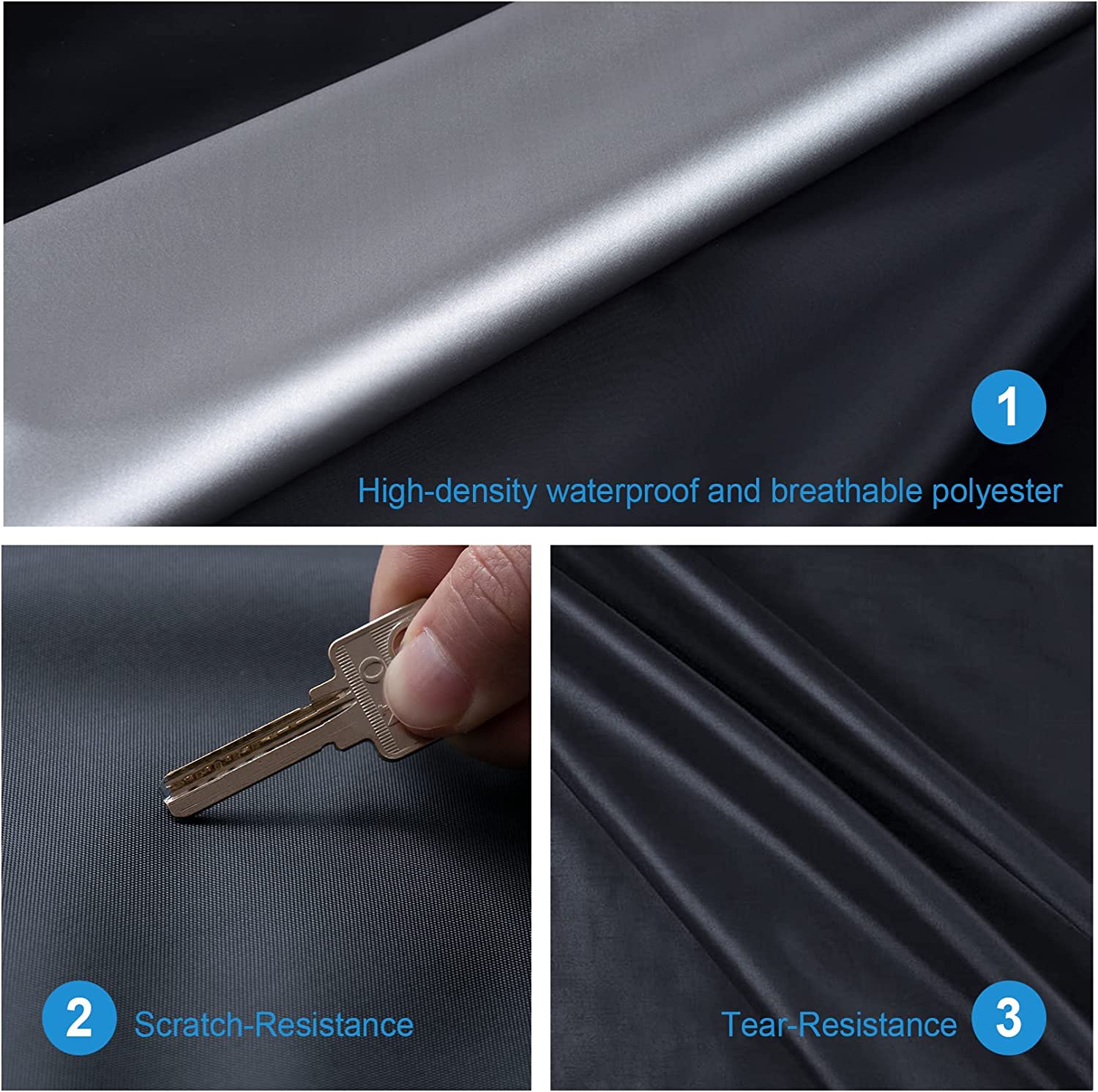Car Cover Waterproof PVC Cotton 3 Layer Protection Prevent Scratches ...