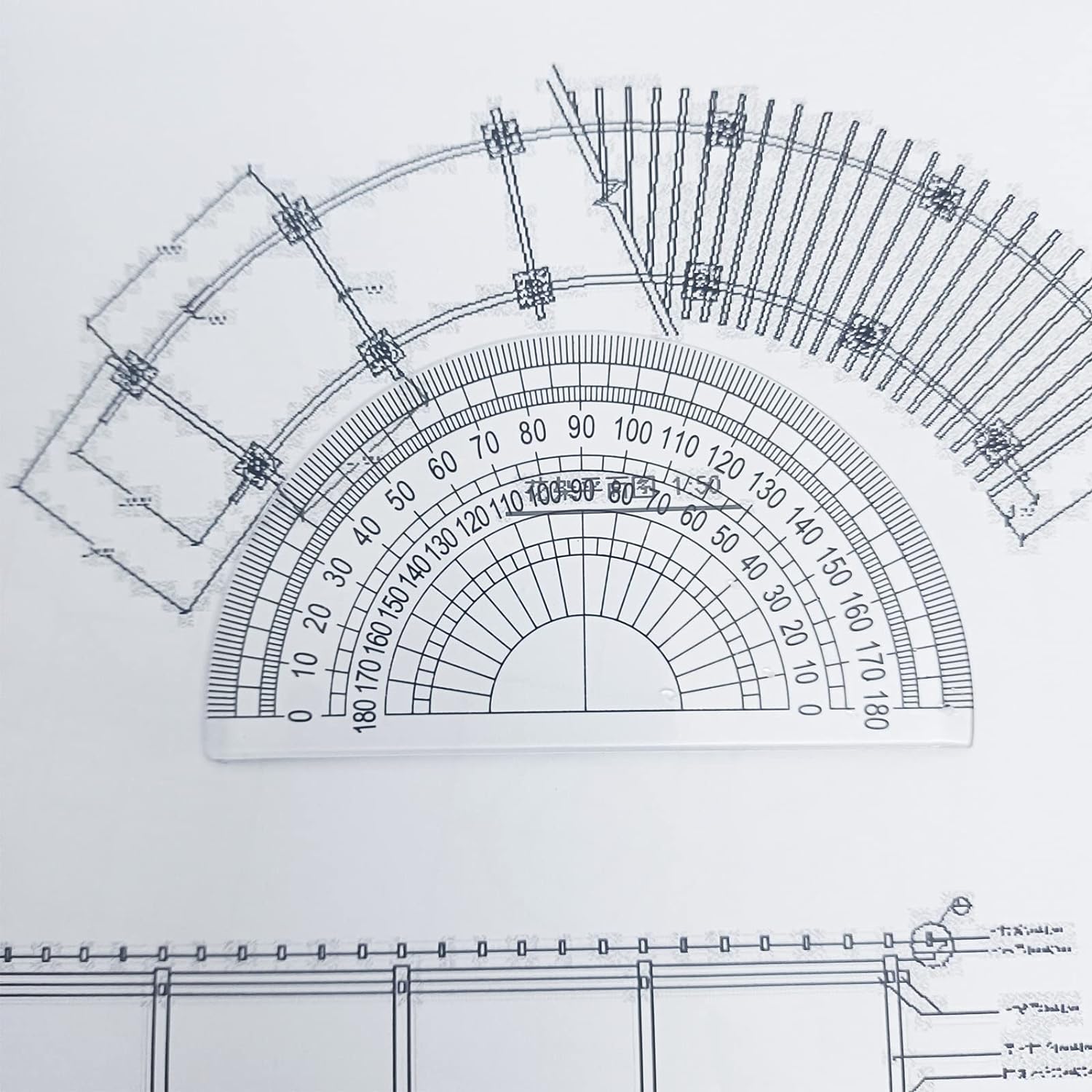 3pcs Clear Plastic Geometry Protractor 180 Degrees Ruler Protractors 4 ...