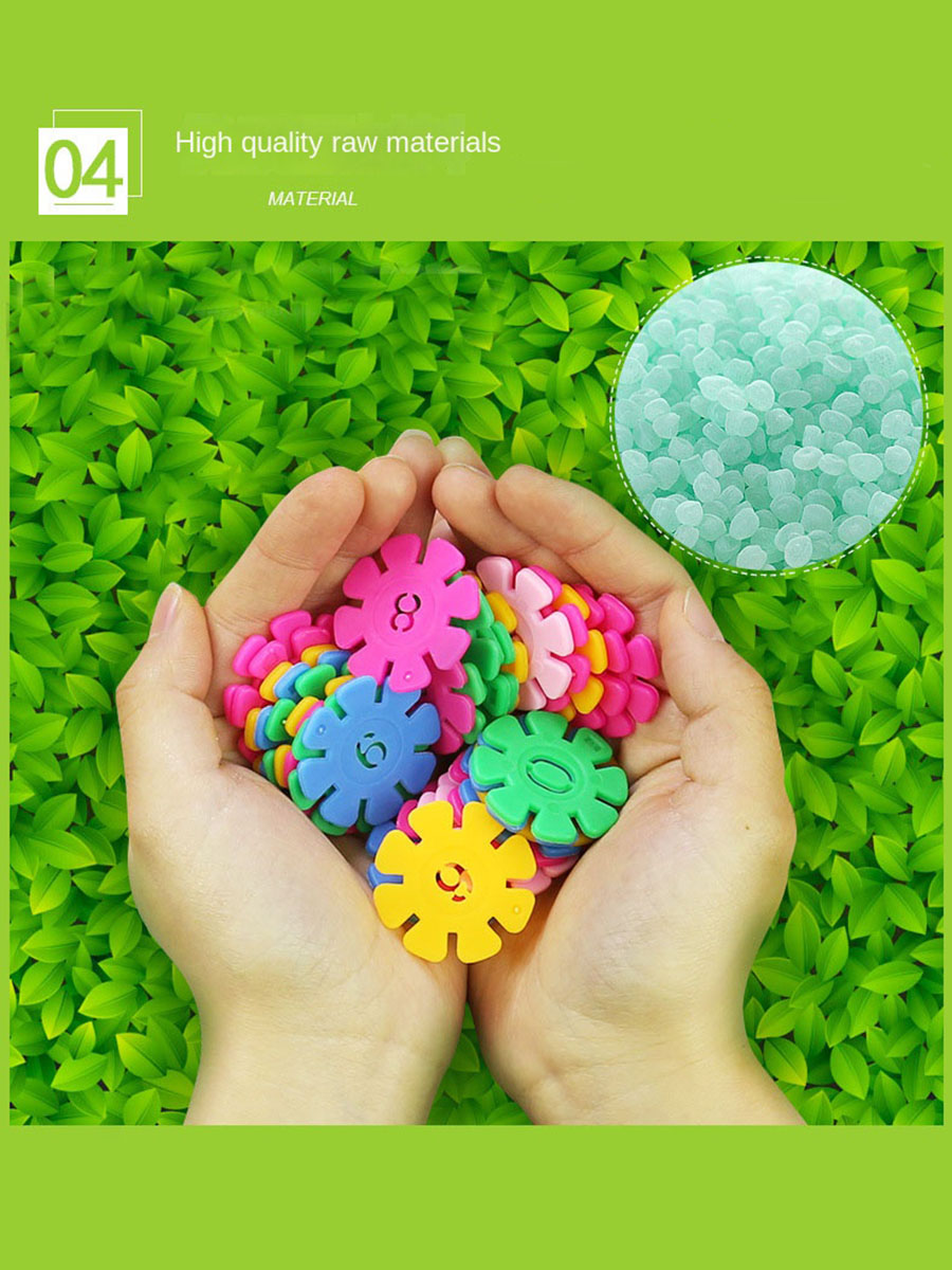 100pcs Plastic Snowflake Interconnecting Building Blocks Games Kids ...